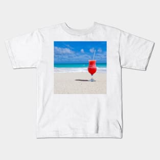 Red cocktail on the beach Kids T-Shirt